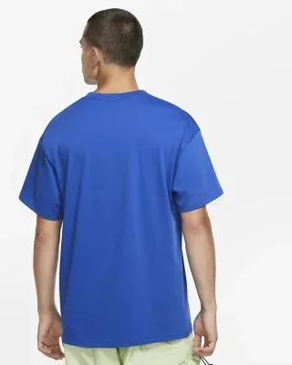 Fabricando t-shirts de ginásio Custom Blue Stylish Loose Fit para homem