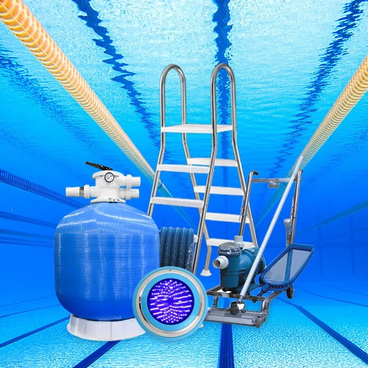 Whole Set Swimming Pool Sand Filter Pump Ladder Heat Exchanger Cleaning Equipment