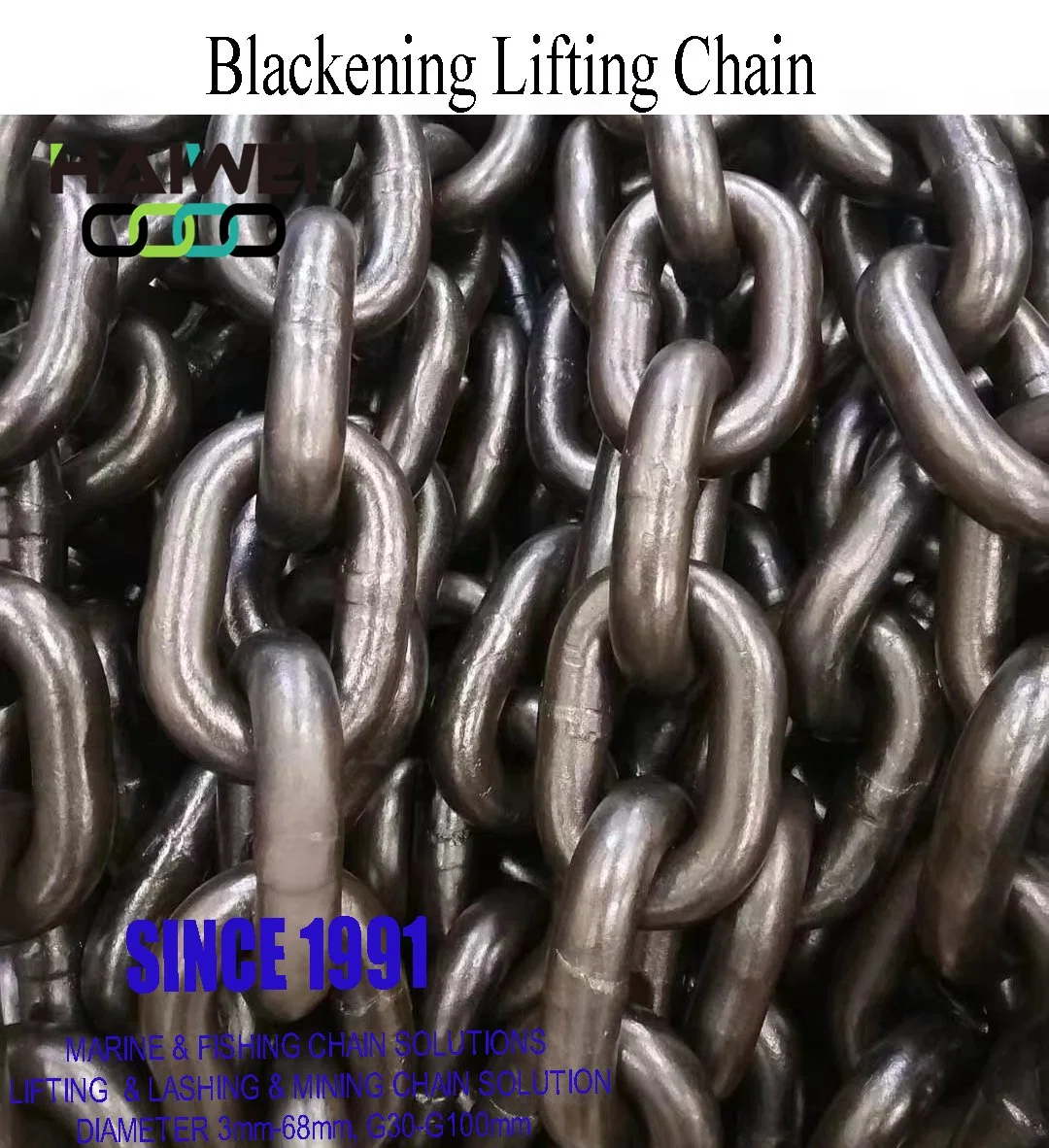 DIN818-2 Standard G30/G43/G80 Q235 20mn2 25mnv Lifting Chain (D5mm-D68mm) 30 Years Chain Factory