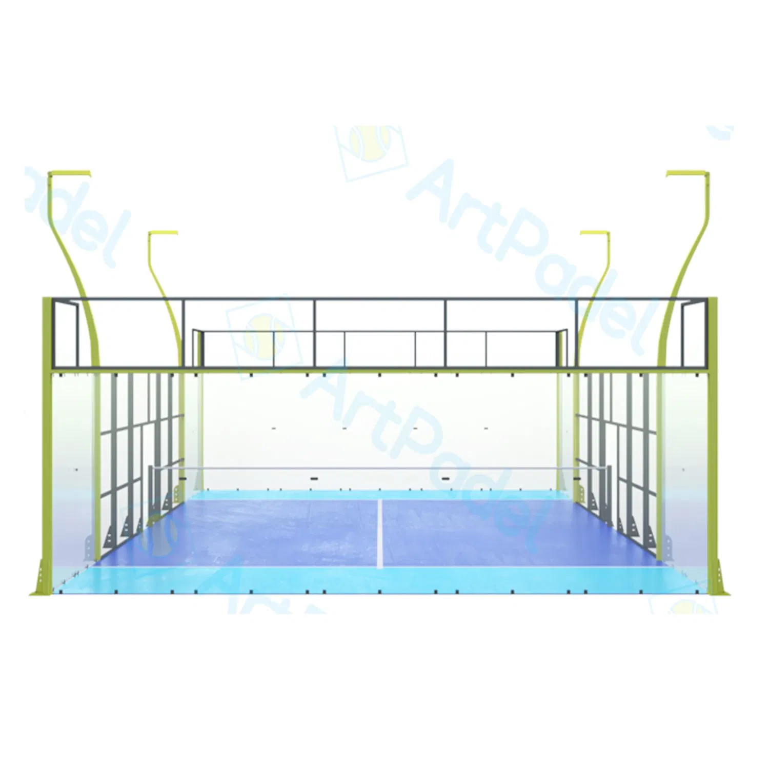 Индивидуальный многоцветный теннисный корт Padel Panoramic