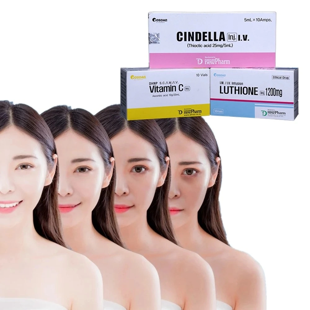 Corea el producto más eficaz de blanquear la piel Luthione Glutatión 600mg de ácido Thioctic Cindella 1200 mg de vitamina C para el rostro Cutis Whitening