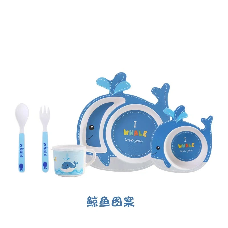 Aohea Biodegradable Bamboo Material Kids Plate Car Shaped Lunch Food Dinner Set