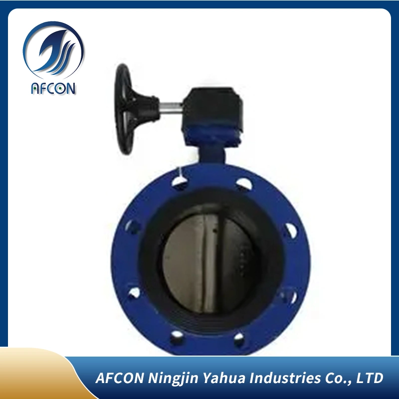 DN80 3 Inch Pn16 EPDM Rubber Seat Double Flange Ductile Iron Single Acting Pneumatic Butterfly Valve