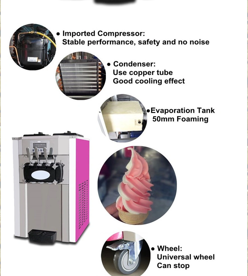 Таблица счетчик верхней части замороженного йогурта мягкого мороженого бумагоделательной машины Ice Maker