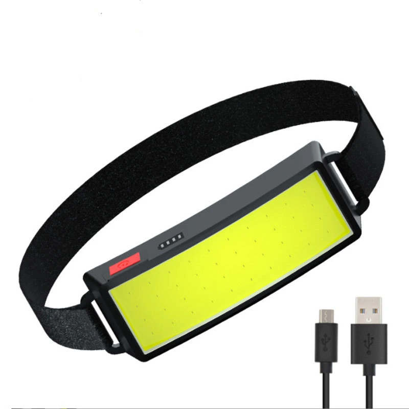 Head Mounted Electric Display COB LED Headlamp Portable USB Rechargeable Head Lamp