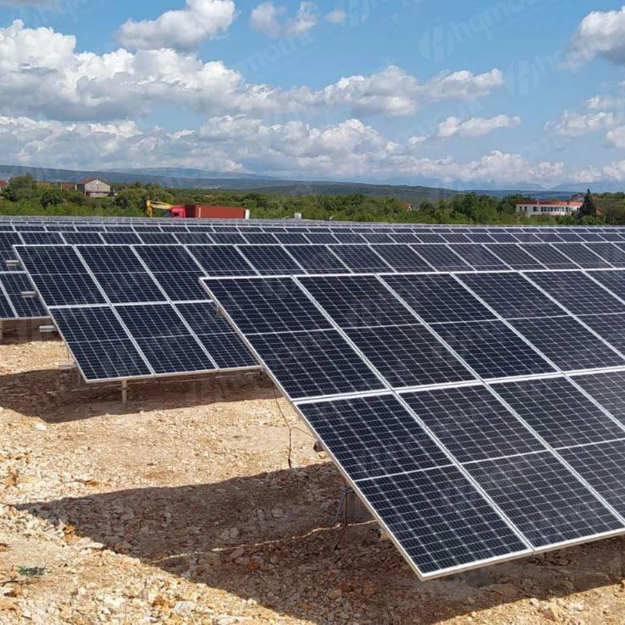 Planta Fotovoltaica Sistema de montaje en rack de estructura de acero de montaje en suelo Solar HDG