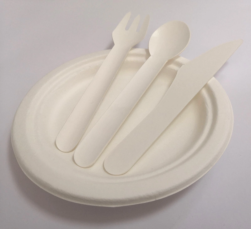 100% Compostable Plastic Free Paper Knife and Fork Eco Source Biodegradable Tableware