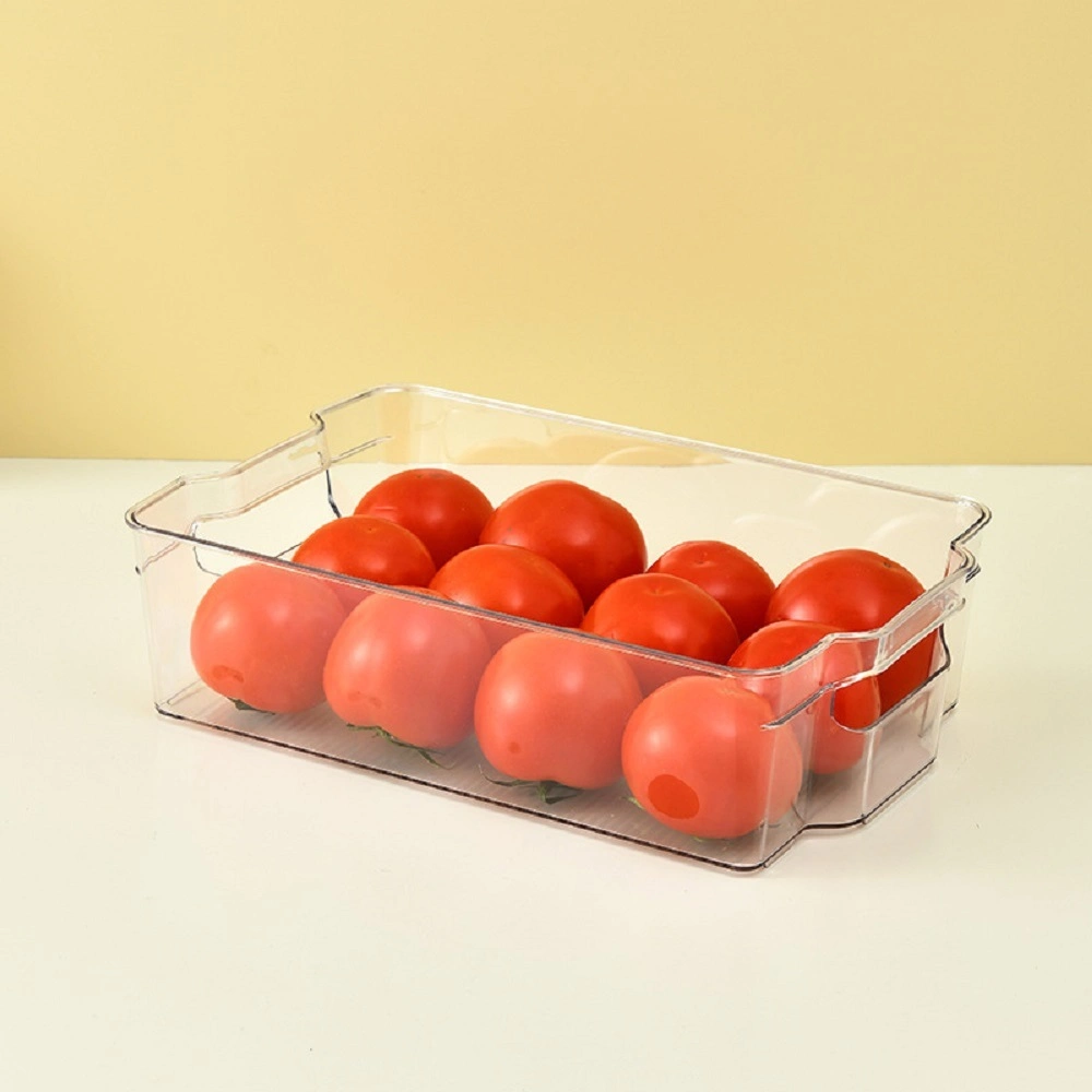 Storage Box with Handles Clear Stackable Plastic Fridge Box for Freezer or Pantry Food and Kitchen Accessories Bl17595