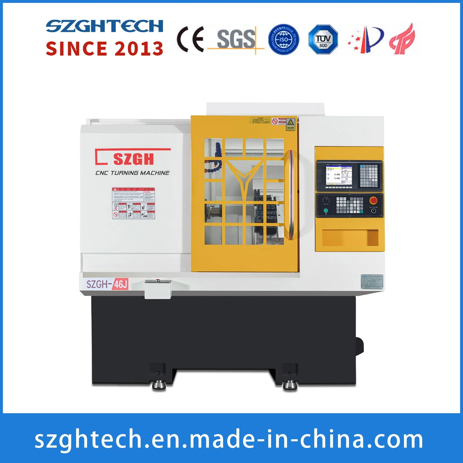 Szgh-46j High Precision Mini Smart 2 Axis CNC Lathe Machine CNC Machine Tools for Metal with CE