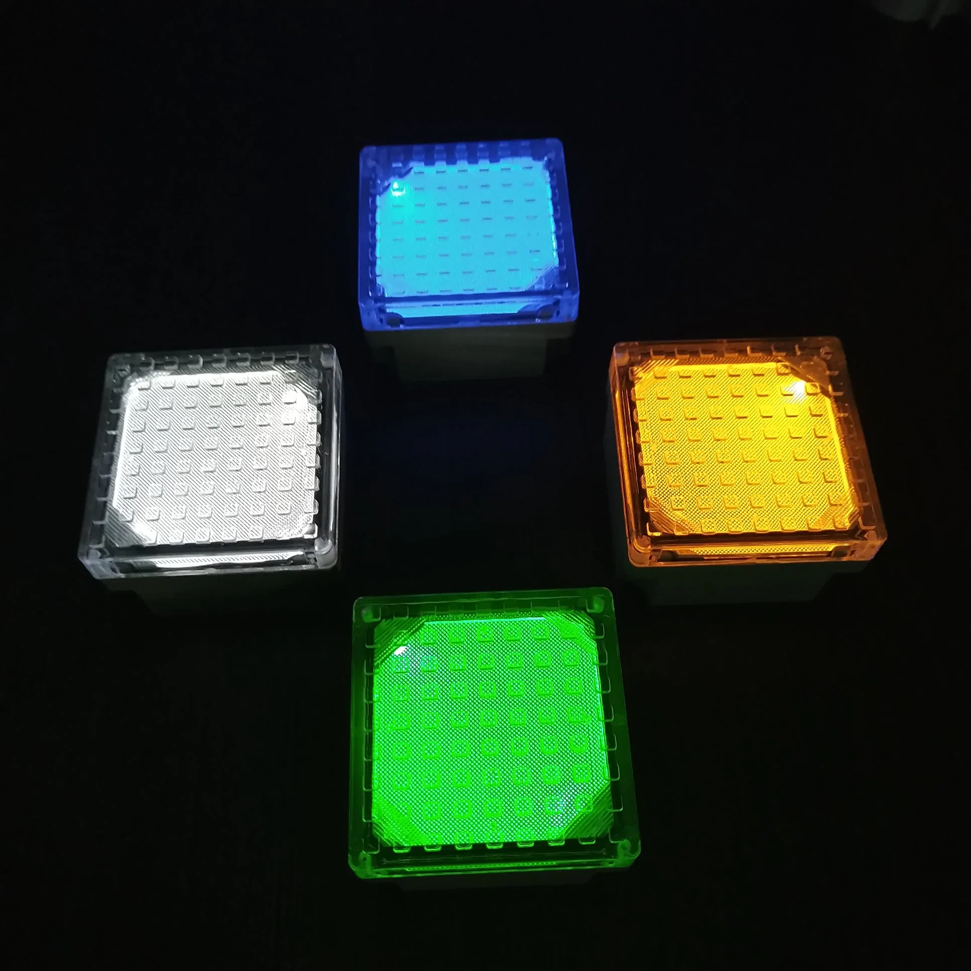 Square Decorative Lights Tile Crystal Ice Cube Shaped Garden IP65 Outdoor Solar LED Brick Lights