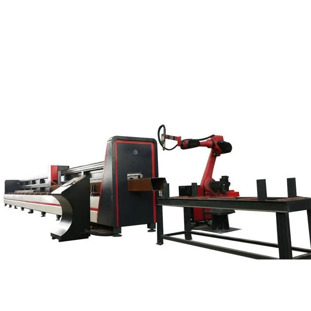 12m CNC H Beam Plasma Gas Coping Beveling Cutting Machine for Angle Steel Channels Square Pipe Round Tube Profiles