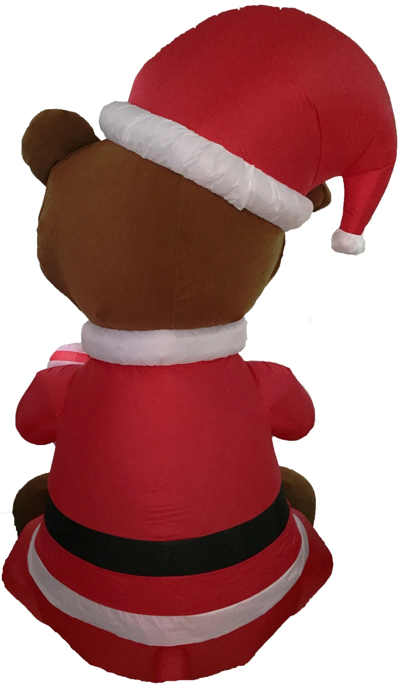 4FT Chriatams Sitting Bear with Candy Fur Inflatable Decoration