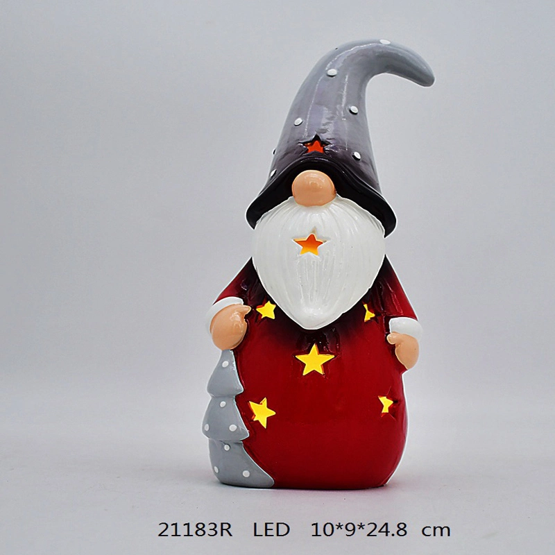 Nordic Lighting Santa Claues with Long for Christmas Decoration