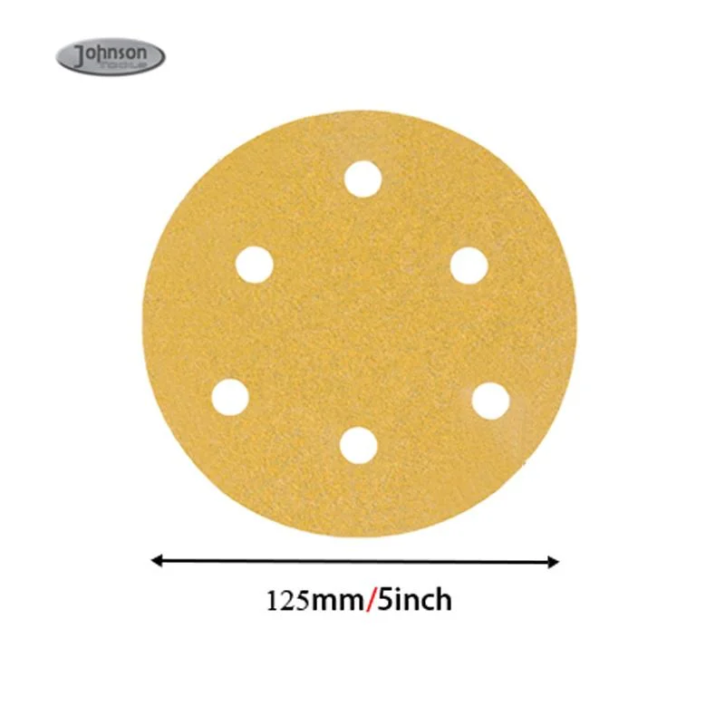 Best 6 Holes 5 Inch Aluminum Oxide Sandpaper Abrasive Sanding Paper Sheet for Floor Sander