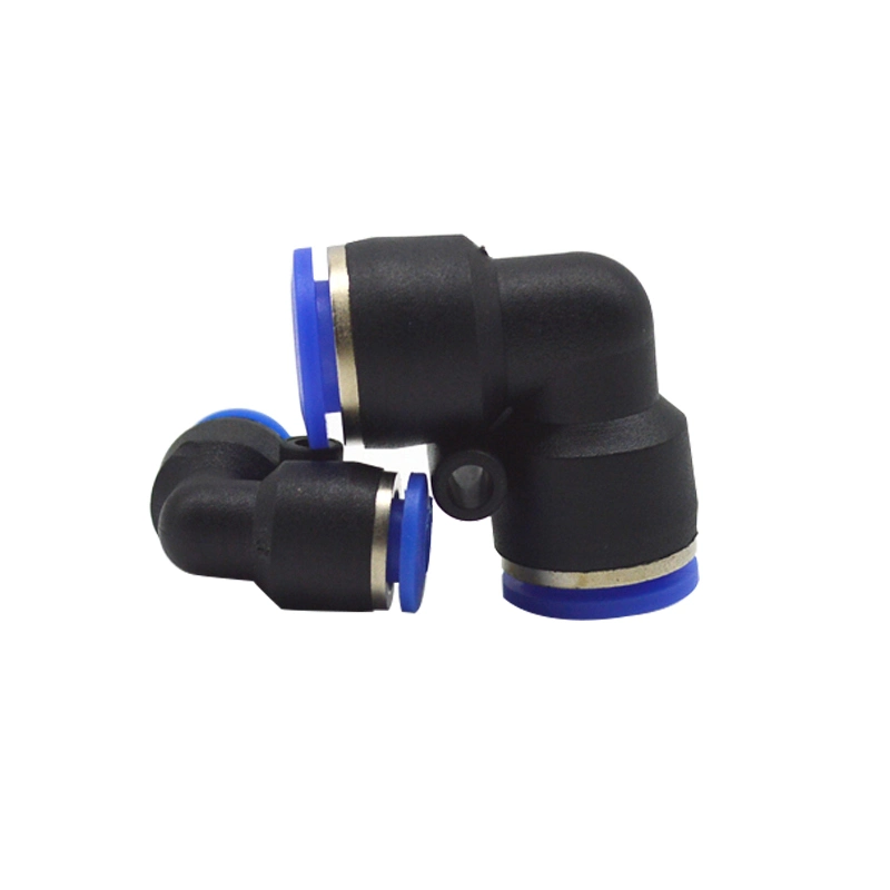 PV Series Pneumatic Parts 4mm 6mm 8mm 10mm 12mm PU Hose Connector Angle Two Snorkel L-Type Push to Connect Fitting