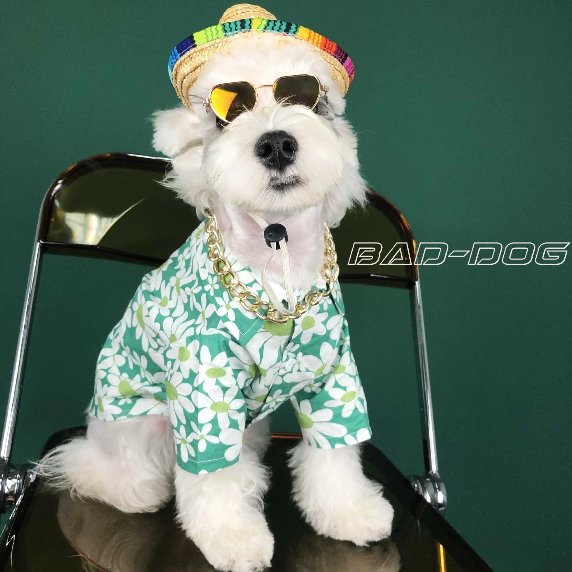 Customized Hot Sale Cotton Soft Fabric Printed Hawaii Beach Style Pet Clothes Dog Clothes