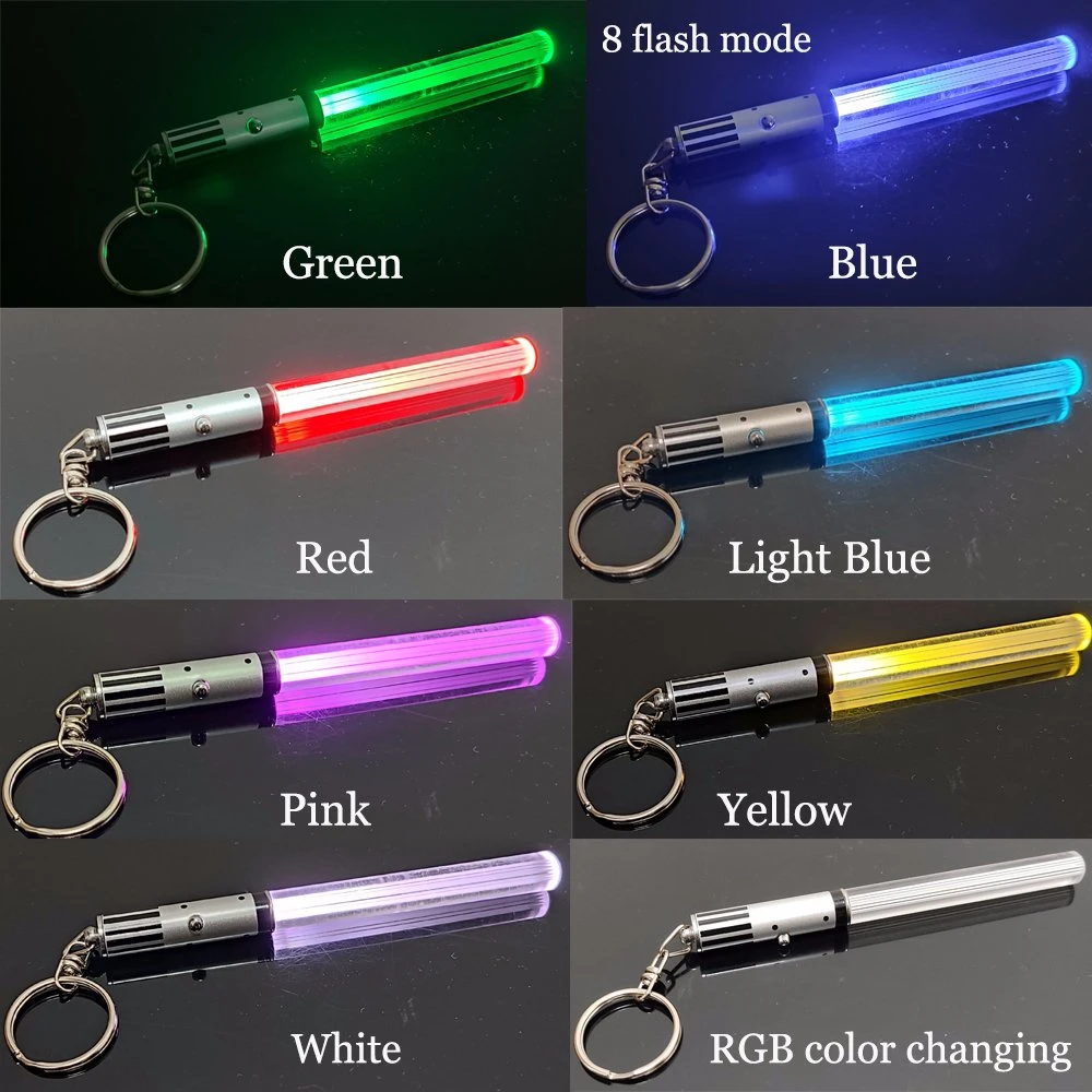 Оптовая торговля Multi-Color Вы вентилятора загорается с кольцом LED Lightsaber Memory Stick цепочки ключей