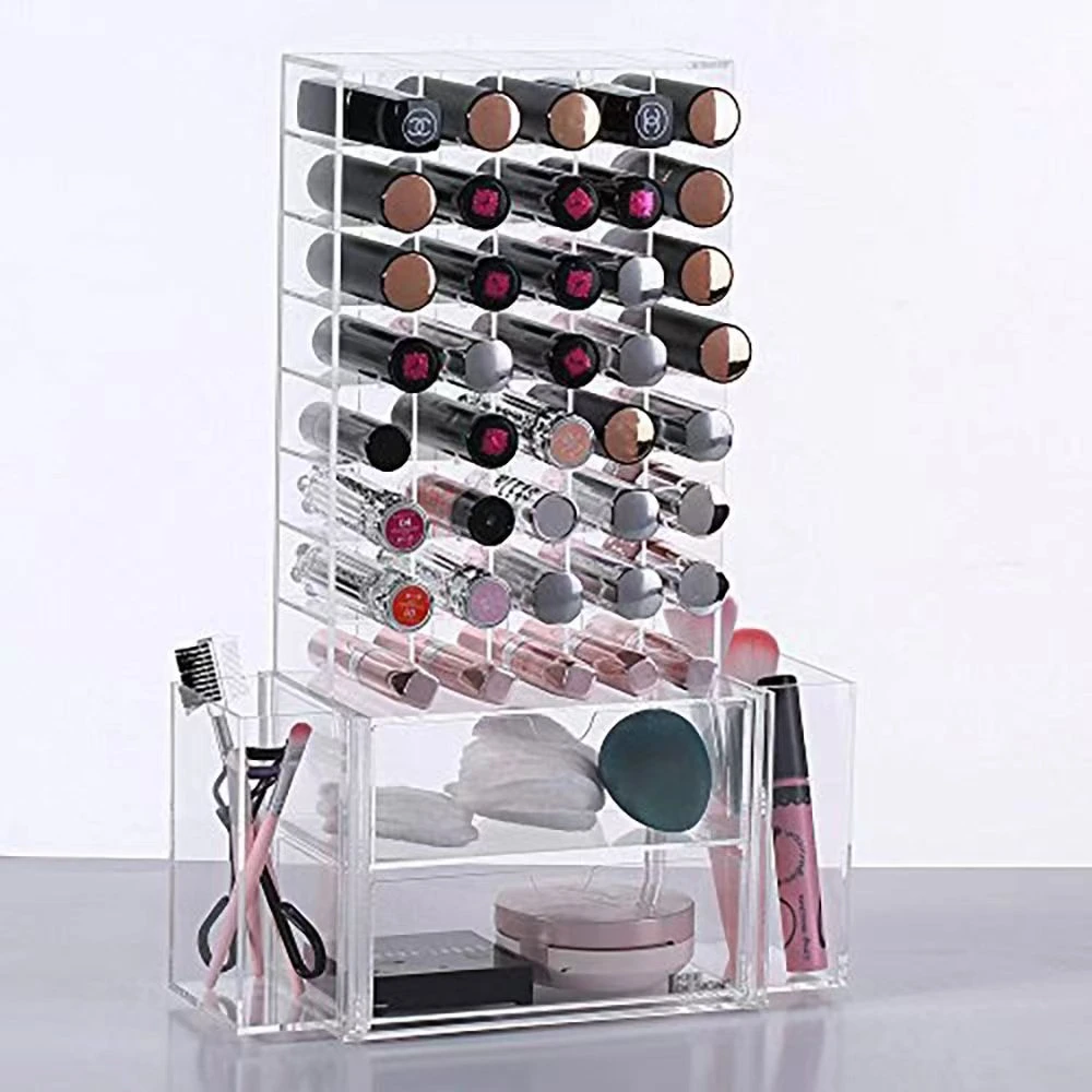 Maquillaje de Labios de acrílico giratorio Organizador de acrílico, lápiz de labios vitrina