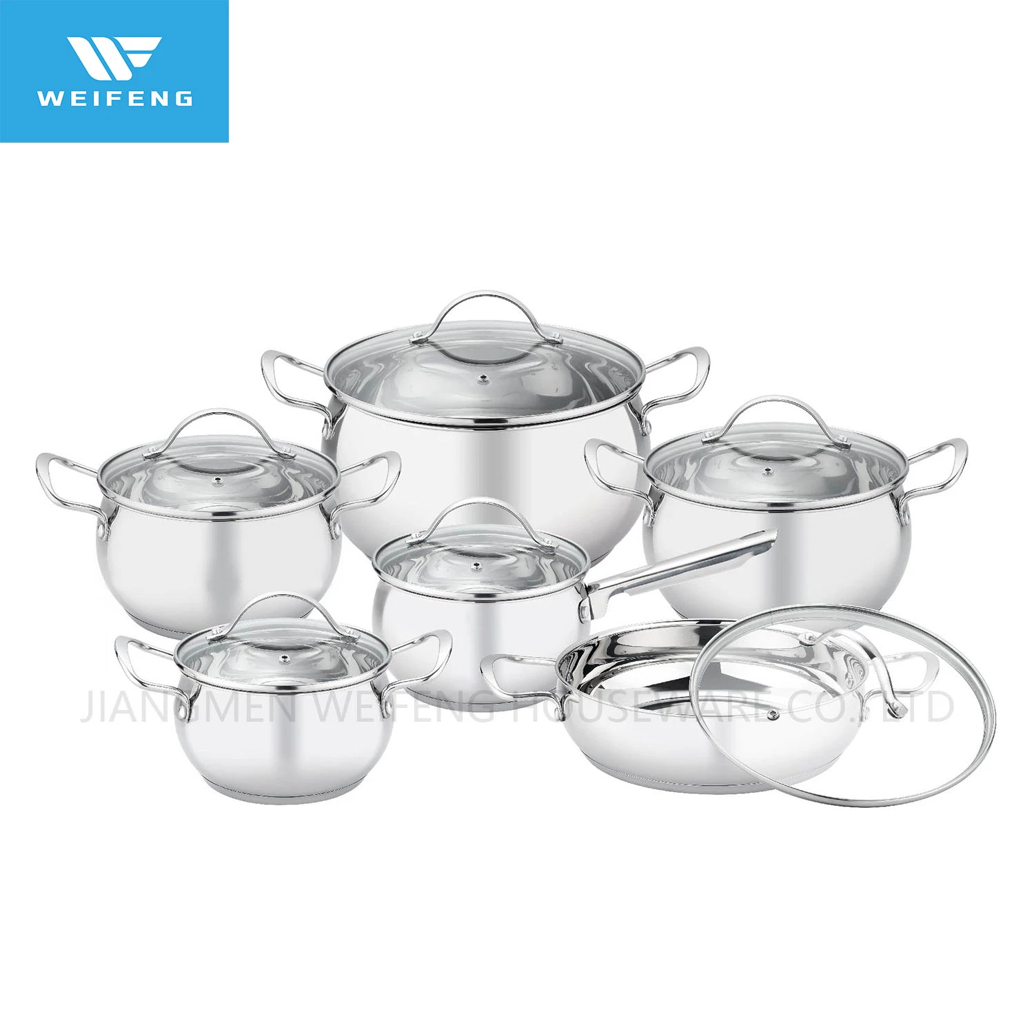 12 PCS Apple Shape Stainless Steel Cookware Set with Lid