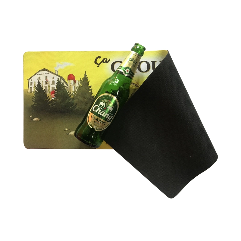 Custom Logo Promotion Beer Barmat Personalized Nitrile Rubber Bar Runner Drink Counter Mat with Sublimation Printing