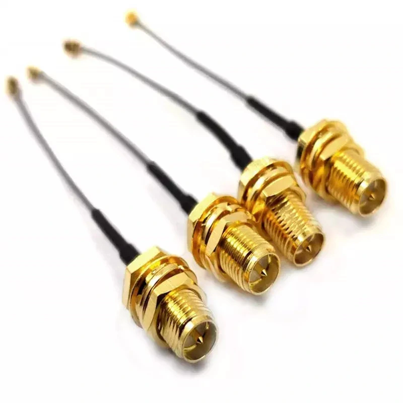 High Performance Topwave RF Coaxial Cable Assembly DC-6GHz Cabling with Dual Ends Gold-Plated SMA Female to Ipex Ufl Connector