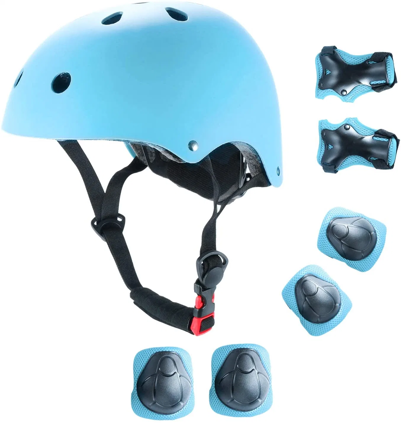 7pcs/Conjunto de la Guardia de muñeca codo Rodilleras Skateboard Patinaje Artístico Casco de protección para niños