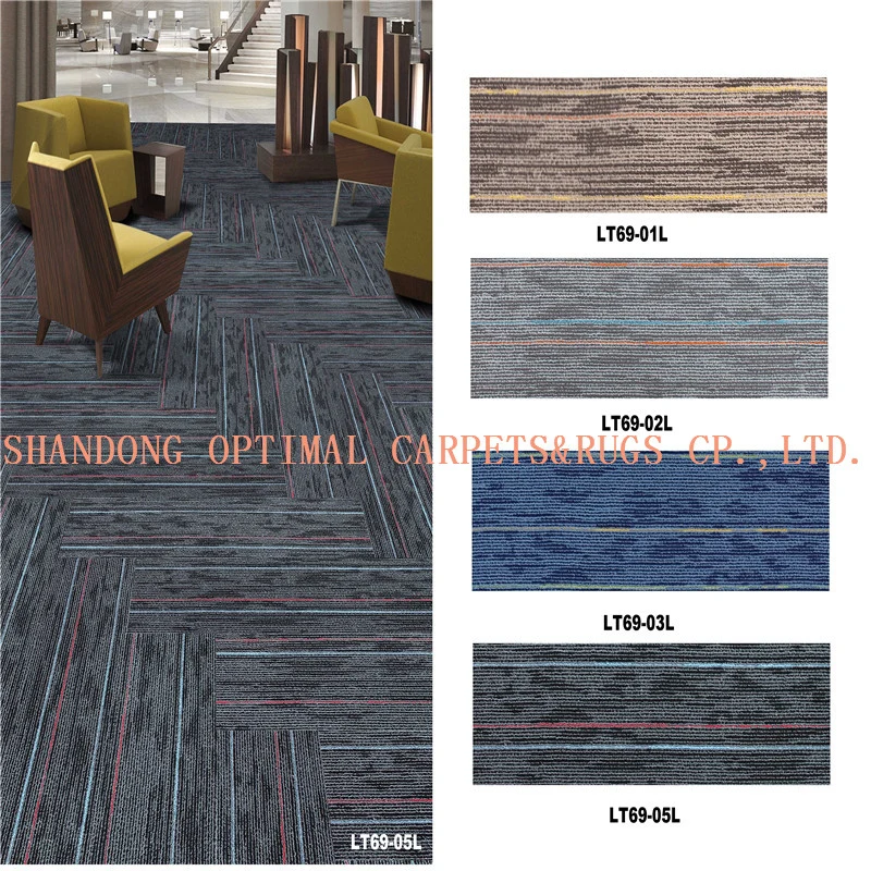 Carpet Pattern Residential Use PVC Flooring Hotel Carpet Tile with Bitumen Back