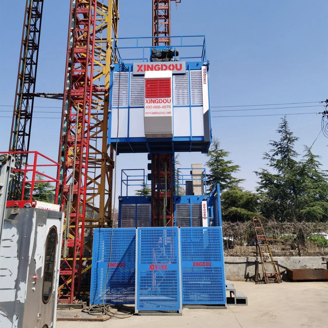 Obra de construcción de elevación ascensor