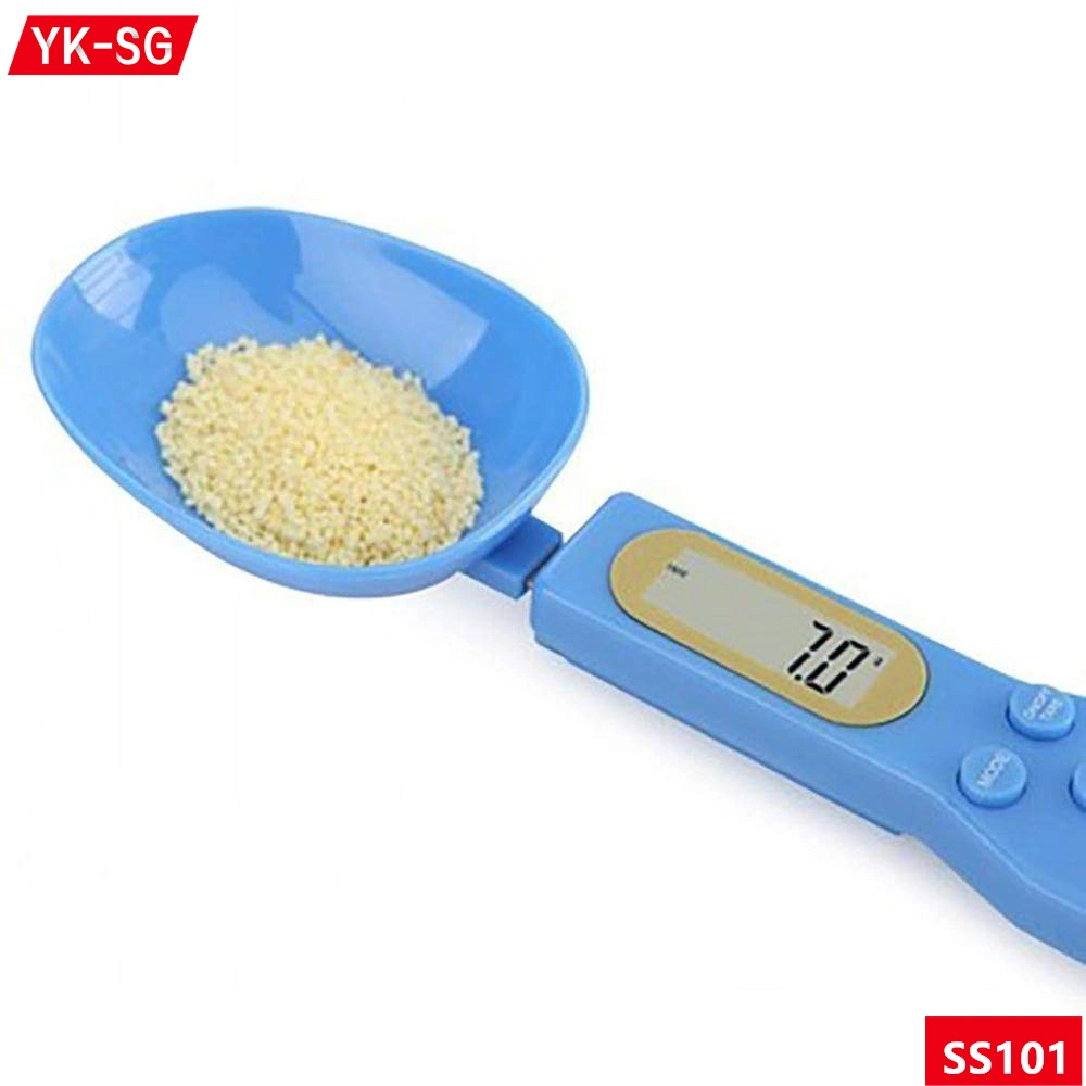 Balança eletrónica de vendas a quente Digital Pet Food medindo a pesagem de colher Função de peso da balança ABS bateria de plástico com LCD branco