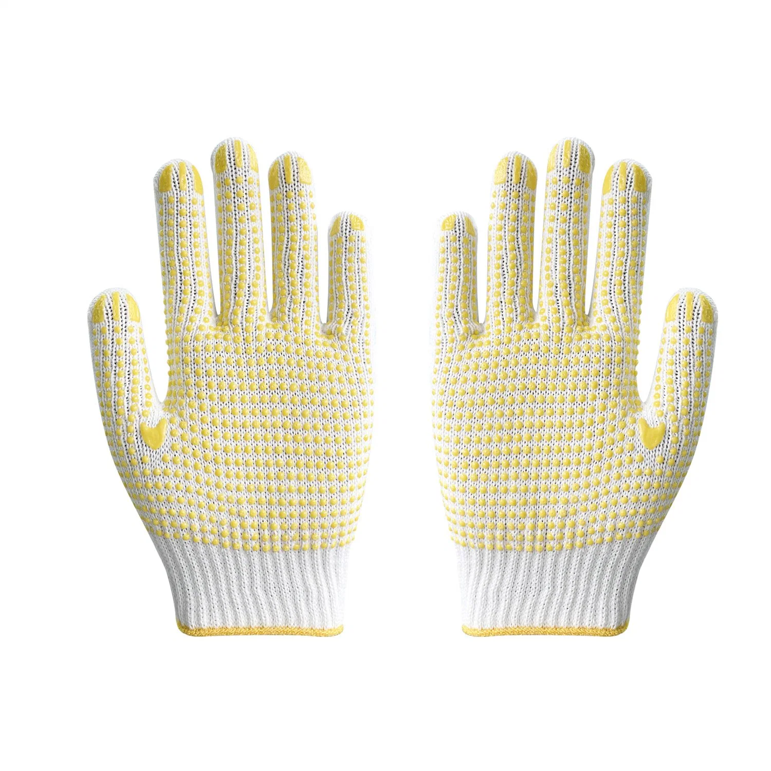 Gants de travail en coton blanc naturel en PVC à pois