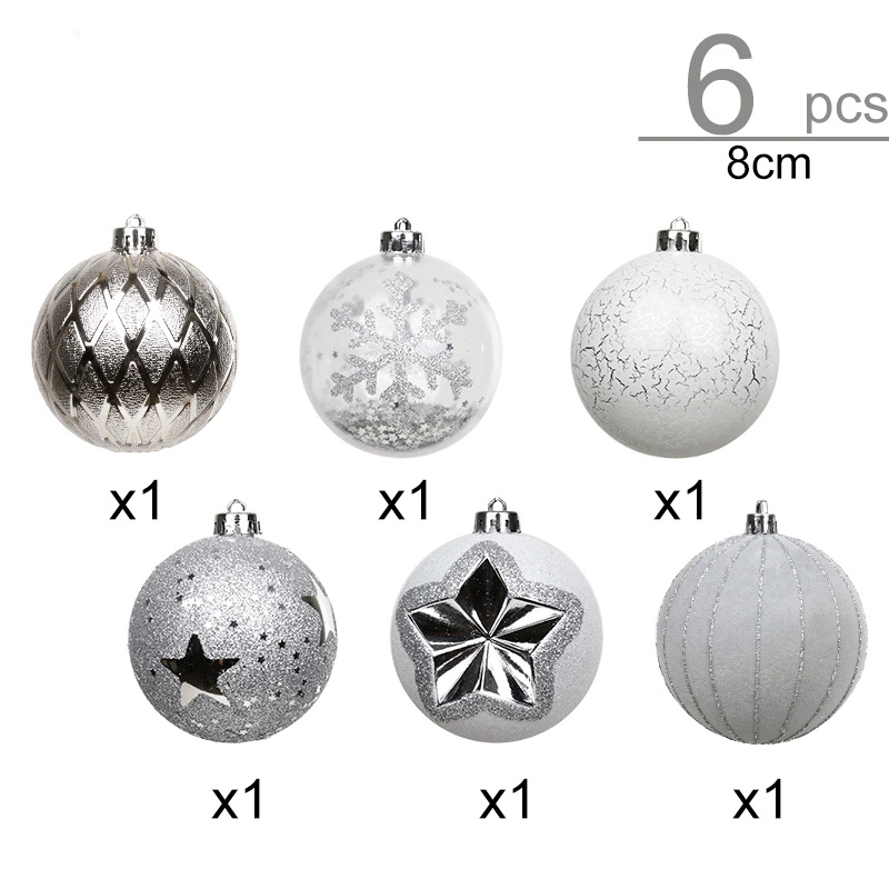 Großhandel China Silber Weiß Klar Transparent Baum Dekor Ornamente Weihnachten Ball