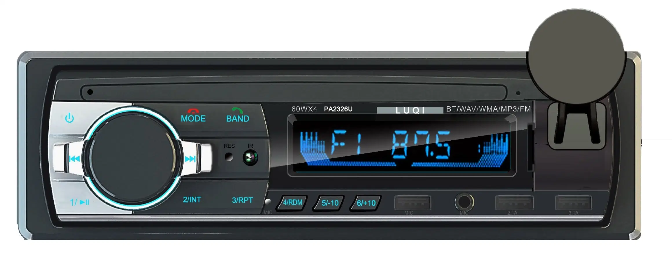 Car Stereo MP3 Player with Holder Audio Video Digital