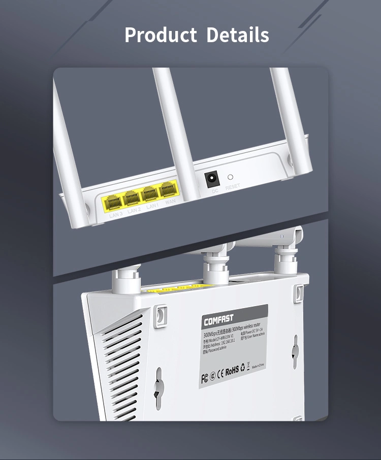 Routeur WiFi à usage domestique 300 Mbit/s Comfast Wr613n V1 OEM ODM 3 antennes routeur sans fil