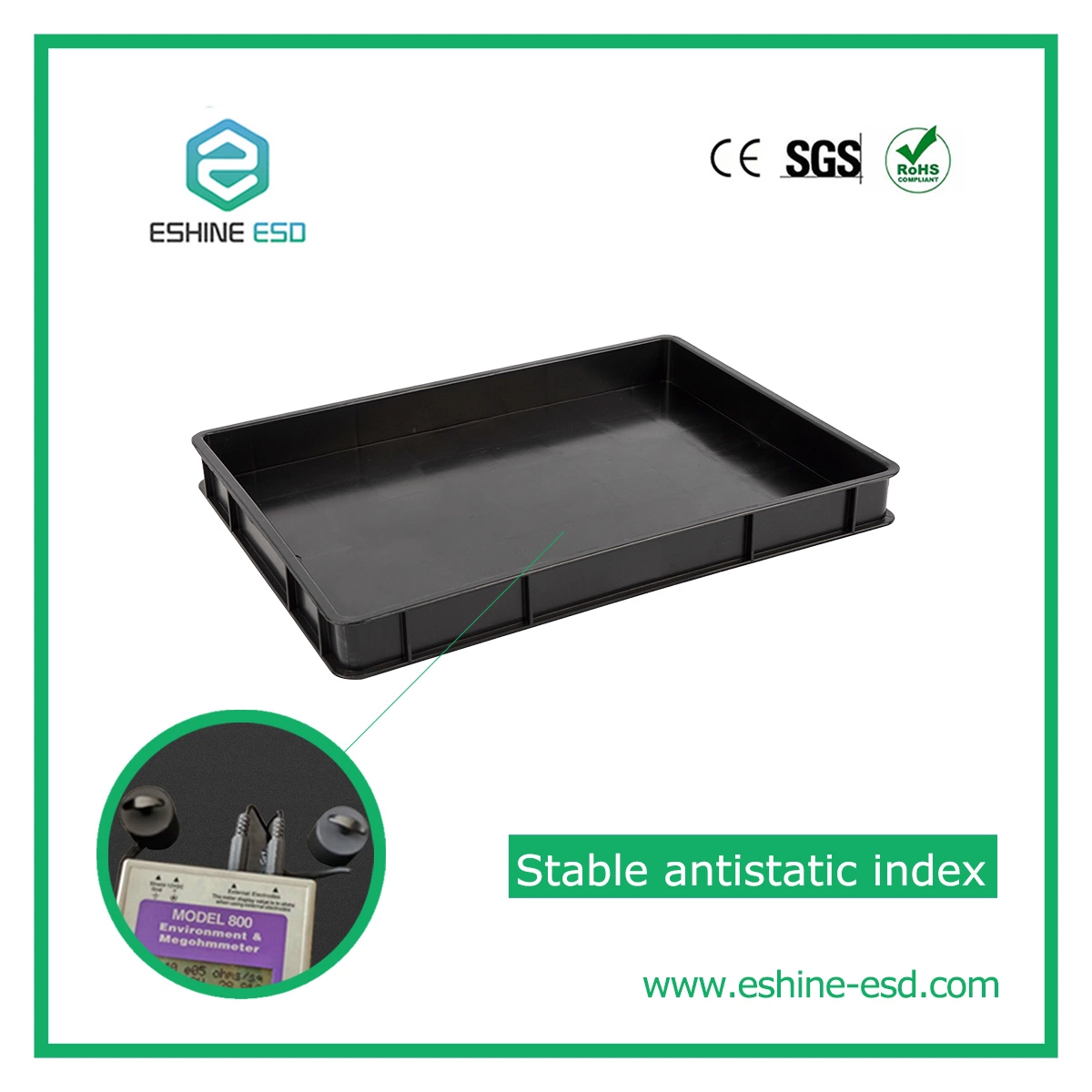 SGS Antistatic Eco-Friendly Component Plastic ESD Tray