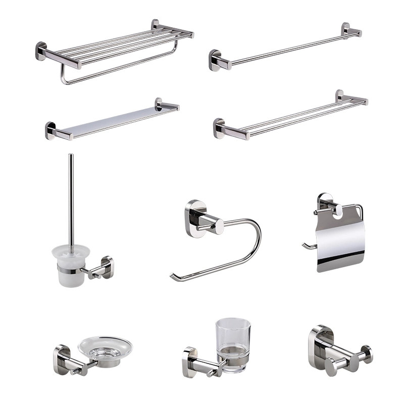 Wall Mounted Stainless Steel Bathroom Accessories Set Towel Bar Towel Holder Robe Hook Toilet Paper Holder