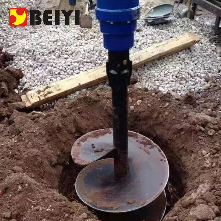 Beiyi Excavator Drilling Auger Hydraulic Earth Auger Drill Bit Attachment Tree Planting Hole Digger Earth Drill