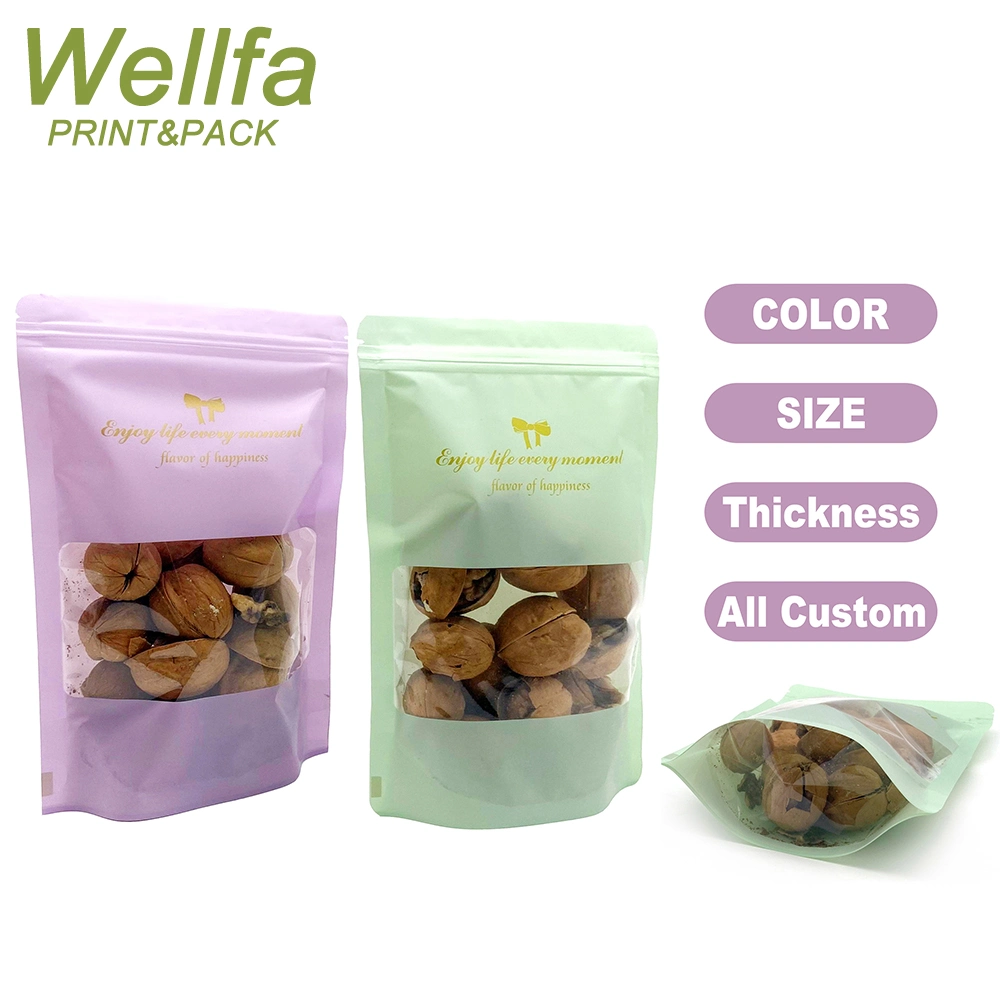 Standing Chocolate Zipper Bag Nuts Bag Cashew Nuts Bags Peanut Butter Pouch Matte Stand-up Barrier Pouches