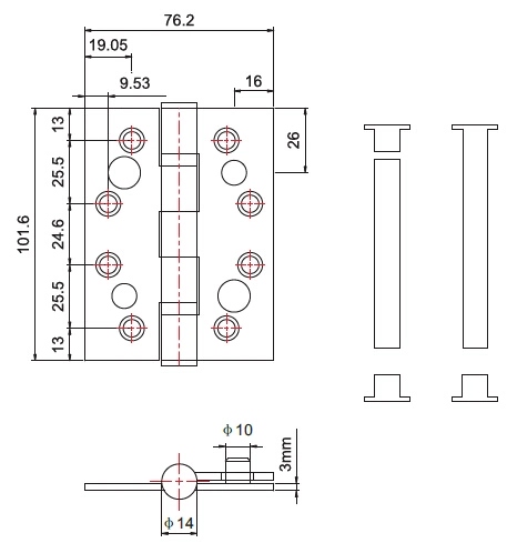 304 Stainless Steel Double Security Door Hinge Door Hardware From Likcoo (SS014)