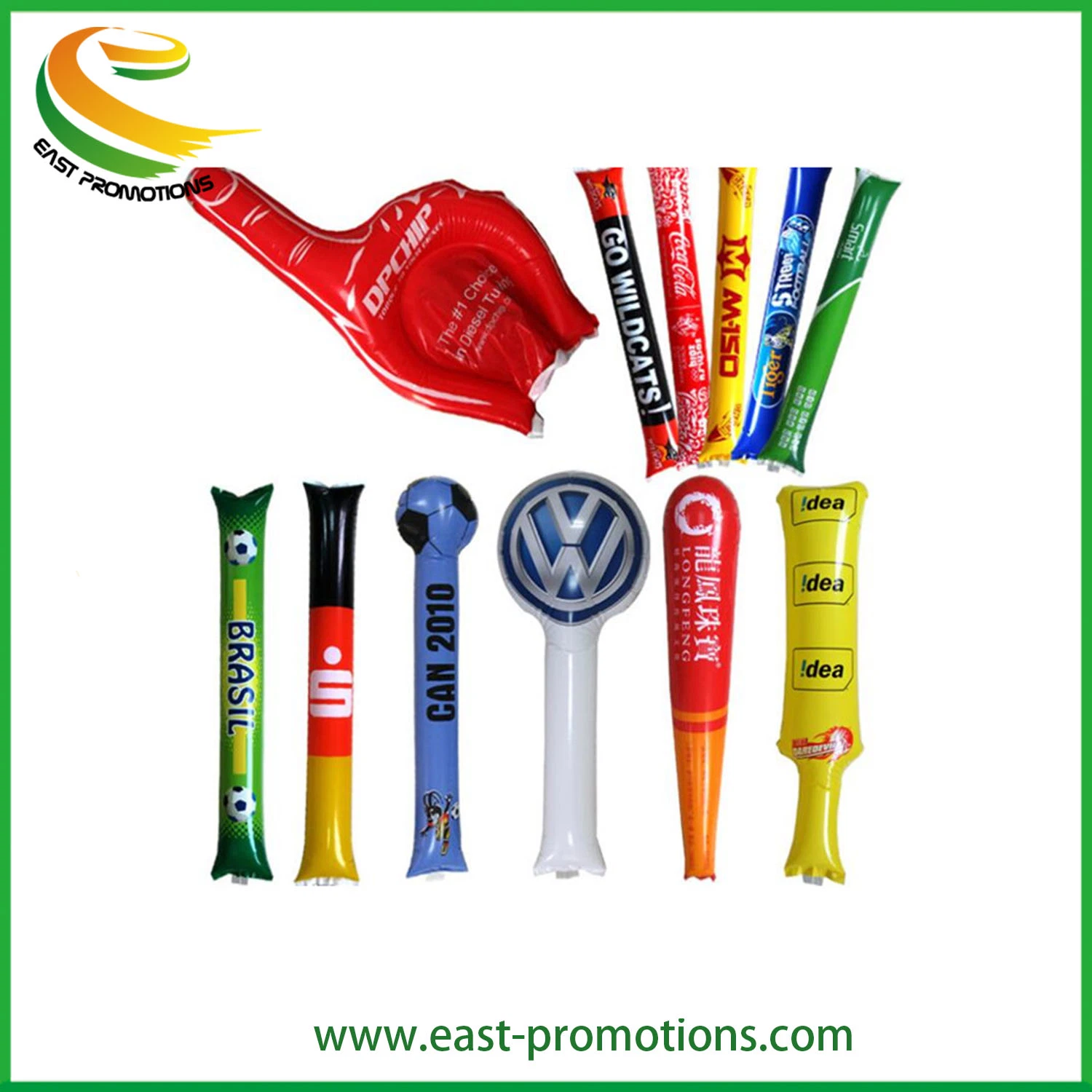 Custom Design Promotion Inflatable Balloon Stick, PE Cheering Stick Bam Bam Stick