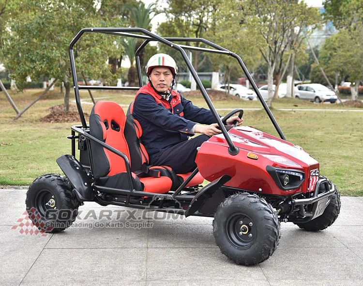 China Fabrik Großhandel LED-Leuchten Doppelsitze New Design Batterie Powered Electric Go Kart Auto auf günstigen Preis Erwachsene Dune Buggy ATV zum Verkauf