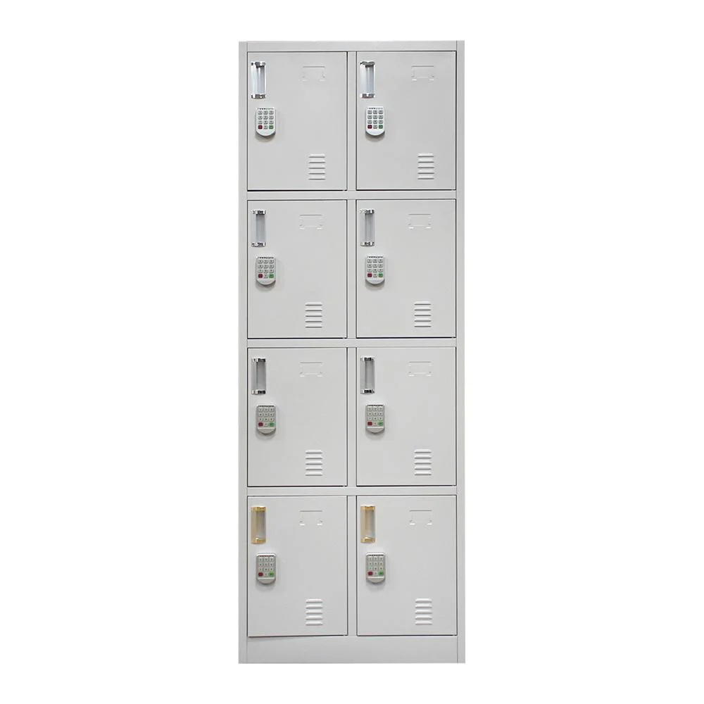Ginásio Metal combinação 8 portas armário de armazenamento vestiários Sala de vestir Aço Armário com bloqueio combinado