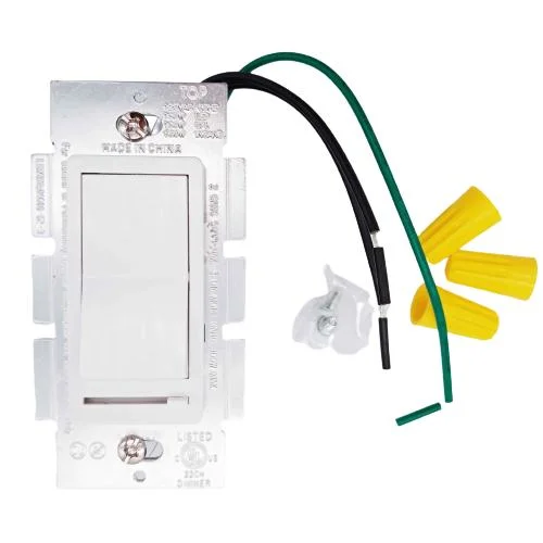 Decorator Slide Dimmer Switch, Adjustable Light Wheel, on/off Rocker, Single-Pole or 3-Way, Dimmable LED Incandescent and Halogen, ETL Listed