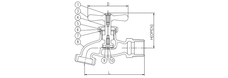 Connexion de filetage externe Fabricant Home Kitchen 3/4in China Garden Brass Robinet Bibcock