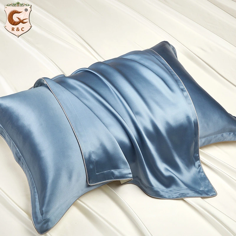 Solid Color Ice Silk Pillow Towel Simulation Silk Pillow Case Set