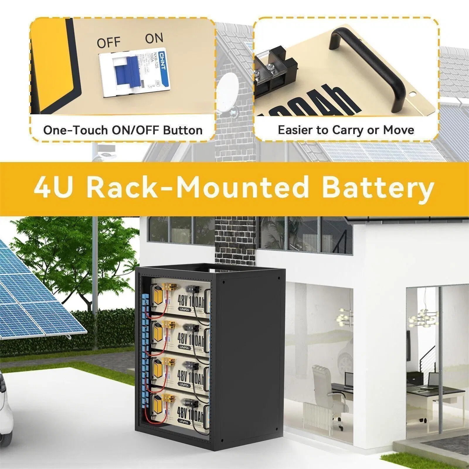 Solar LiFePO4 48V100ah Smart BMS LiFePO4 Battery Pack