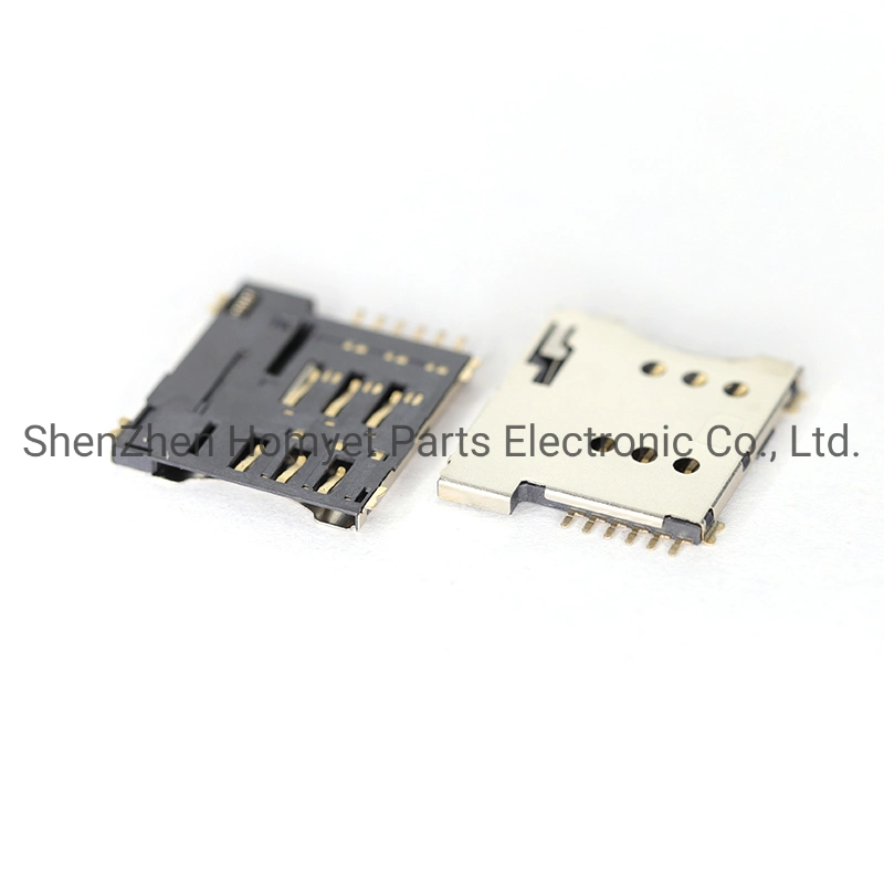Hohe Präzision Teile SIM-Karte Organizer Micro SIM-Kartenhalter 6pin vergoldete Patch-Mikrokarte für selbstelastisches Mobiltelefon Steckplatz