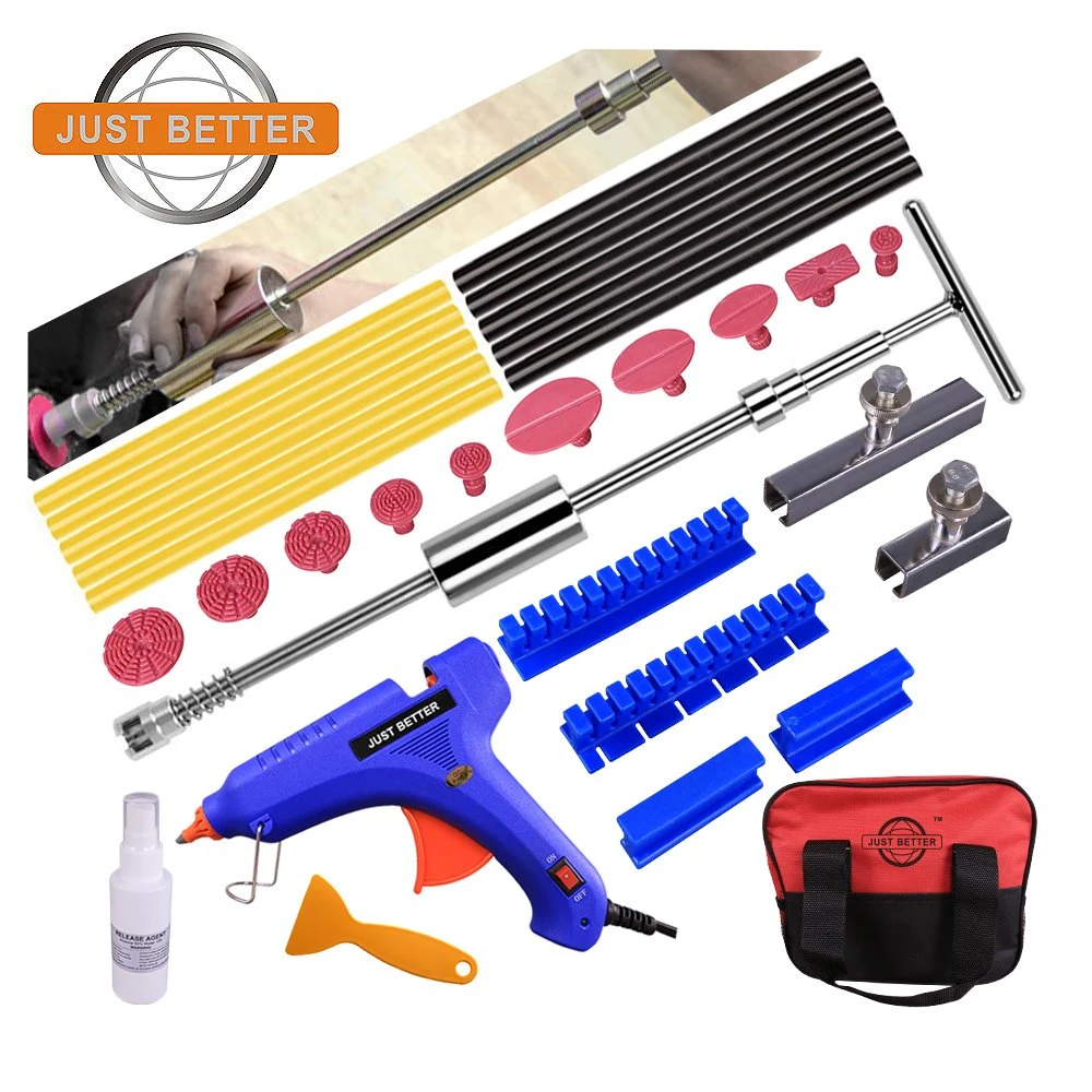 Lackless Dent Reparatur Kits Slide Hammer T-Bar-Tool mit Dent Entfernung Zugtabs Dent Entfernung Kits Auto Dent Abzieher für Karosserie, Motorrad, Kühlschrakto