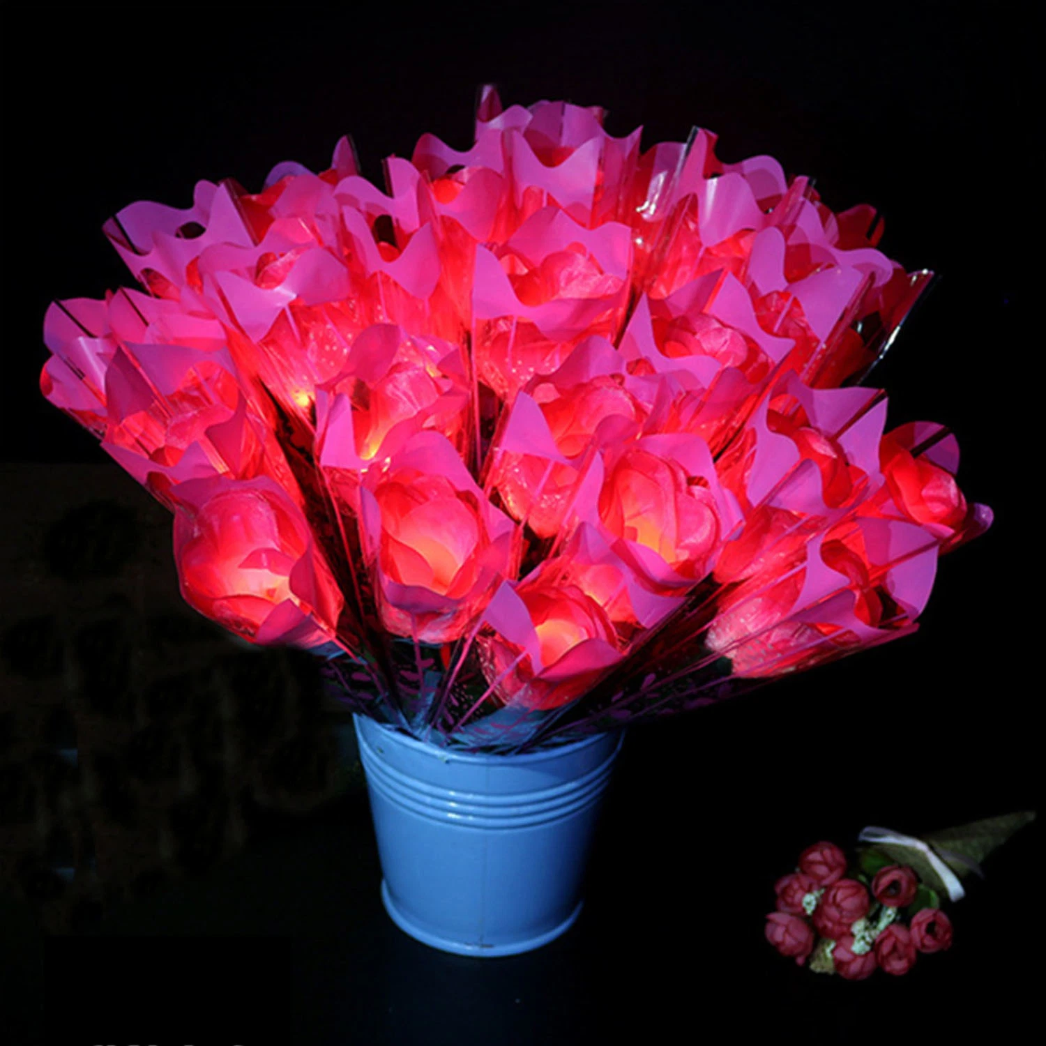 LED Flower Lights LED Rose Wedding Decoration LED Rose Flower Artificial Flower