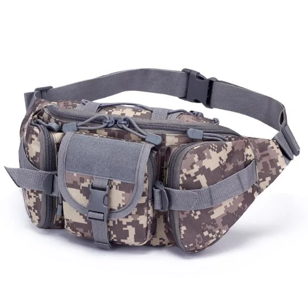 Outdoor Hiking Running Camouflage Tactical Waterproof Hip Belt Pouch Waist Bag