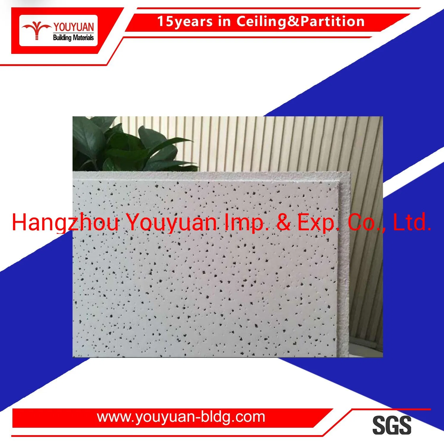 Mineral Fiber Acoustic False Ceiling 595X595/600X600mm Thickness